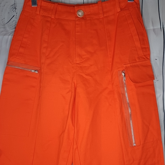 Nasty Gal Collection Women's Orange Cargo Pants - Picture 3 of 14